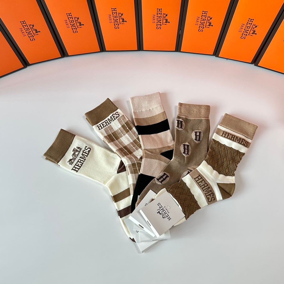 HERMES 26S CREW SOCKS 109657 (1 BOX)