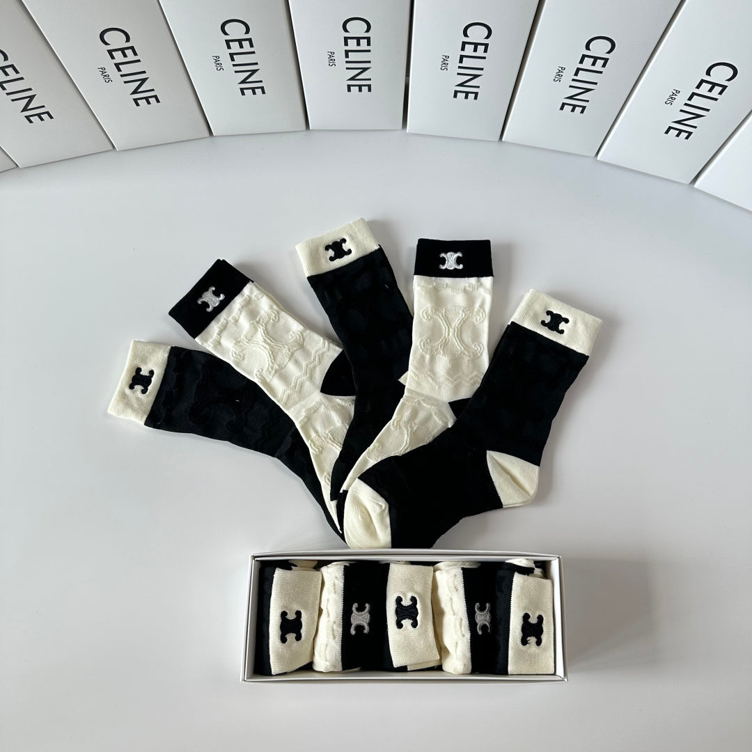 CELINE 26S CREW SOCKS 341899 (1 BOX)