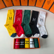 HERMES 26S CREW SOCKS 382074 (1 BOX)