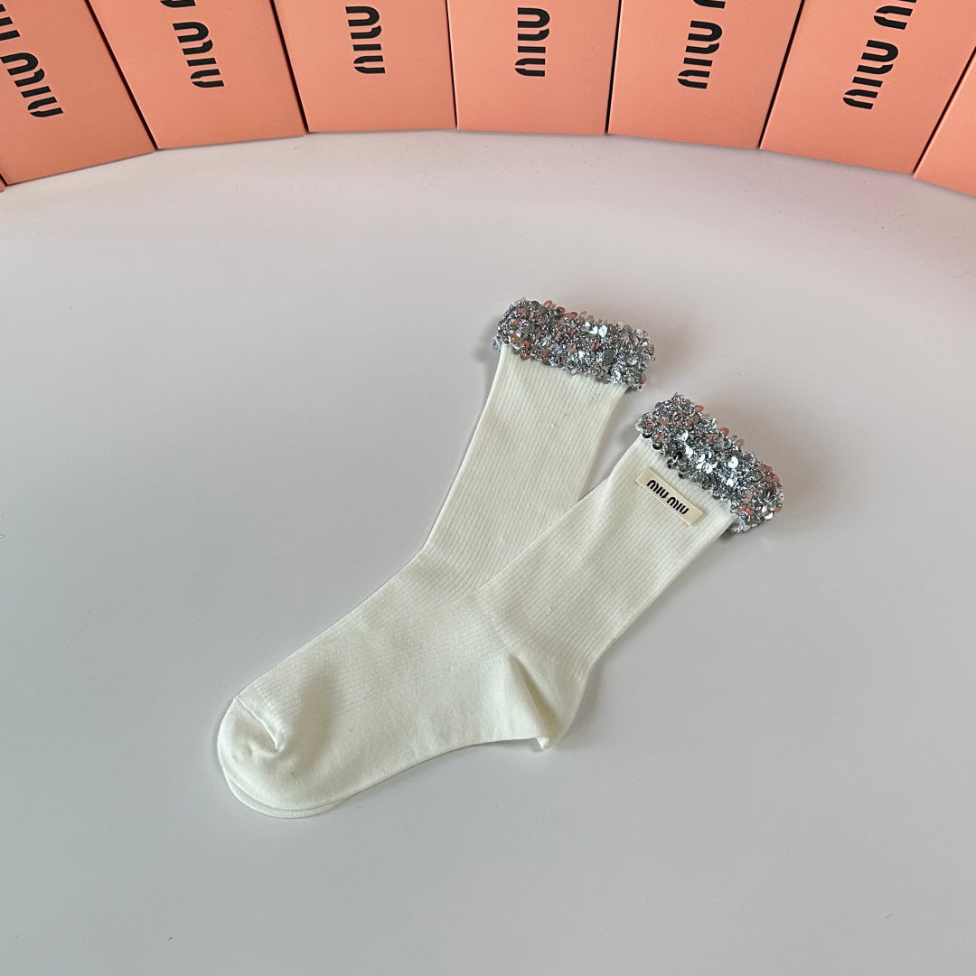 MIUMIU 26S CREW SOCKS 394024 (1 BOX)