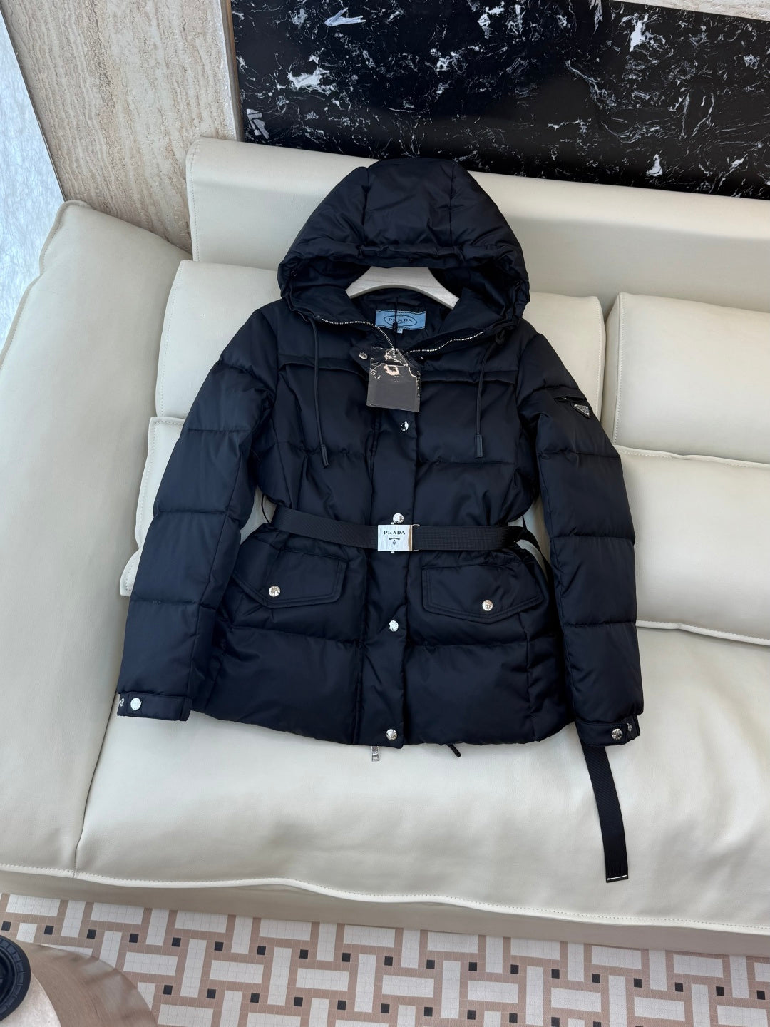 PRADA 26S HOODED DOWN PUFFER JACKET 1324
