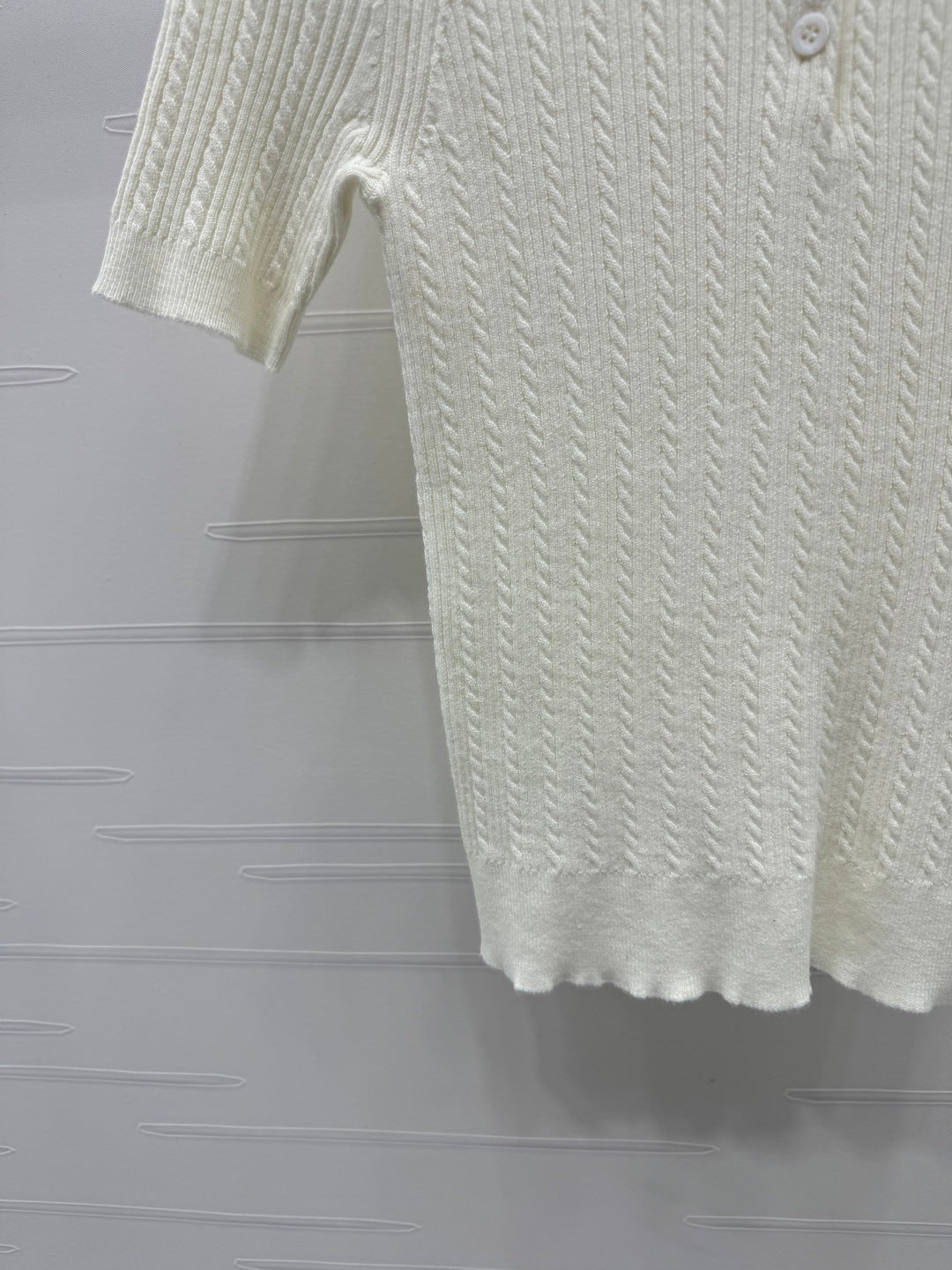 MIU 25S SHORT SLEEVE BEADED COLLAR SHIRT 264247