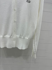 DIOR LONG-SLEEVE KNIT SWEATER WITH EMBROIDERED LOGO