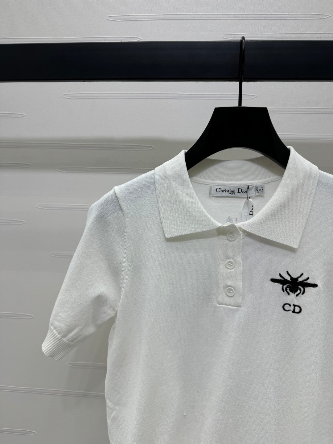 DIOR EMBROIDERED LOGO KNIT POLO SHIRT