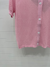 MIU 25S SHORT SLEEVE ROUND NECK CARDIGAN 264270