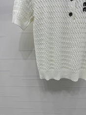 MIUMIU KNITTED POLO SHIRT WHITE 274837
