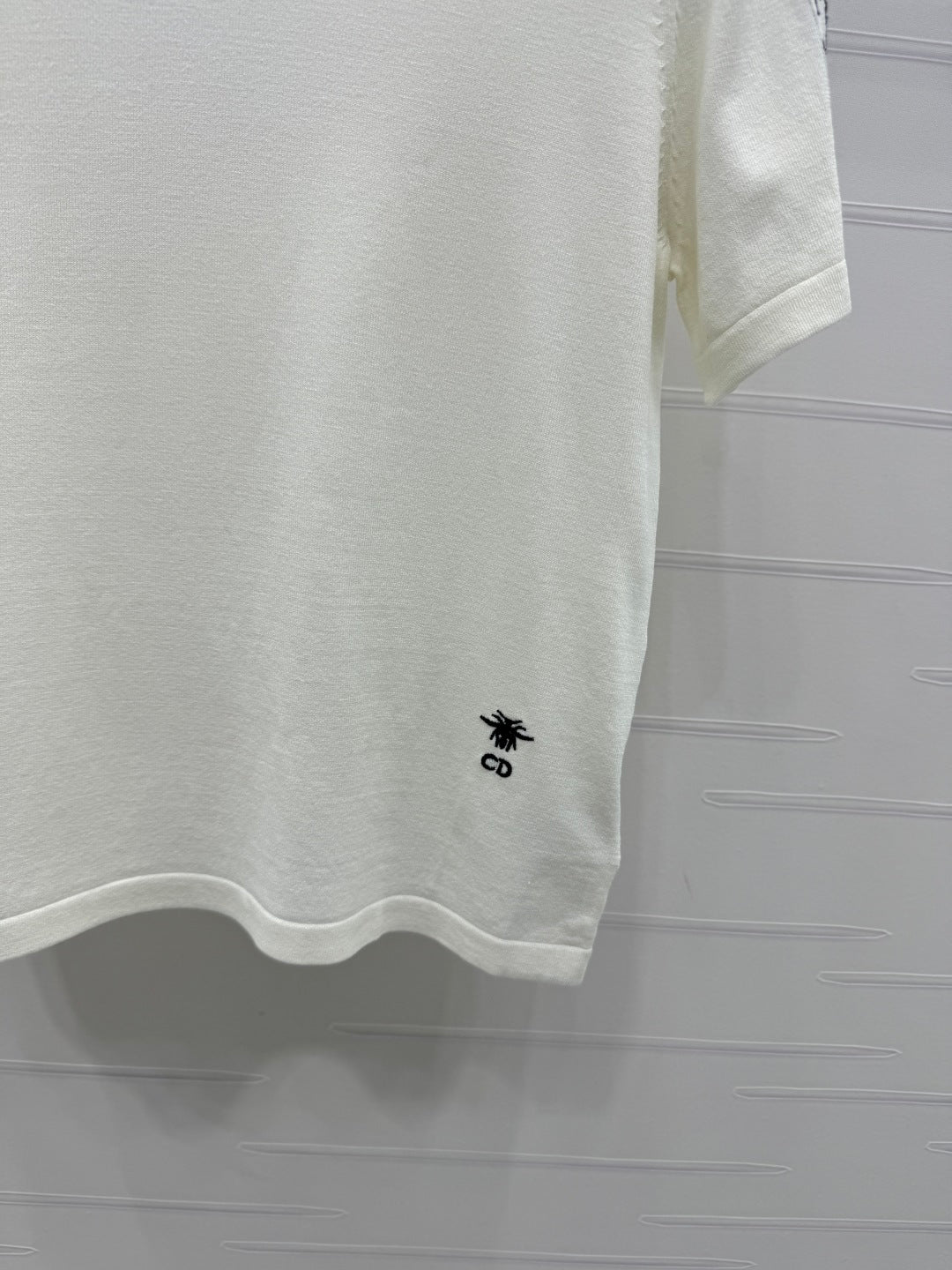 DIOR SHORT-SLEEVE JACQUARD KNIT TOP 274853