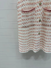CHANEL 25S ROUND NECK KNIT DRESS WITH PEARL TAG 264026