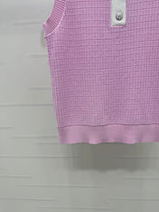CHANEL 25S DOUBLE C LOGO KNIT COLLAR VEST 264071