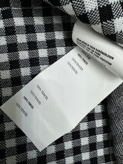 MIUMIU CREW NECK SHORT-SLEEVE PLAID KNIT TOP 274833