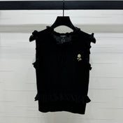 CHANEL SLEEVELESS TOP WITH RUFFLED COLLAR 274888