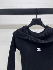 CHANEL 25S KNITTED LONG-SLEEVE DRESS 278
