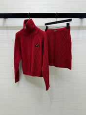 MIUMIU KNIT TOP AND SKIRT SET STYLE 752