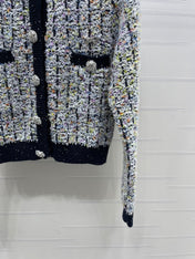CHANEL 26S FLORAL KNIT CARDIGAN 735