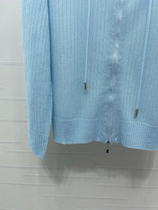 YSL 26S ZIP UP HOODED CARDIGAN 389