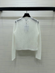 CHANEL 26S FLORAL OPENWORK KNIT CARDIGAN 1348