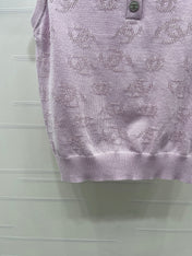CHANEL 26S SLEEVELESS KNIT POLO TOP 1339