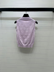 CHANEL 26S SLEEVELESS KNIT POLO TOP 1339
