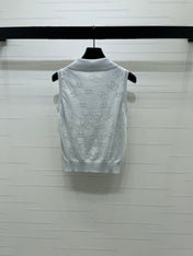 CHANEL 26S SLEEVELESS KNIT POLO TOP 1337