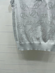 CHANEL 26S SLEEVELESS KNIT POLO TOP 1337