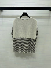 CHANEL 26S STRIPED KNIT TOP WITH SHOULDER TIE 1326