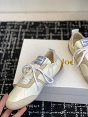 CHLOE 26S SNEAKERS IN BEIGE FABRIC AND LEATHER