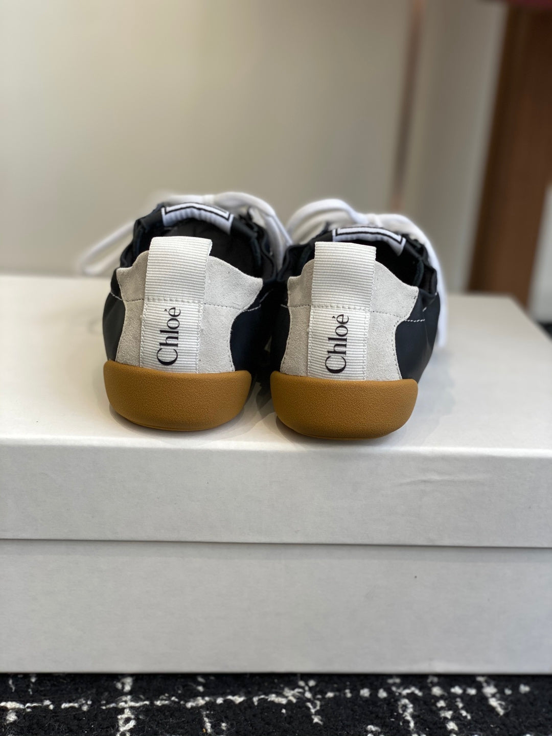 CHLOE 26S SNEAKERS IN BLACK FABRIC AND LEATHER