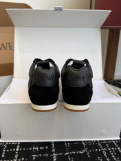LOEWE 26S FLOW RUNNER SNEAKER IN BLACK SUEDE AND LAMBSKIN