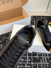 LOEWE 26S FLOW RUNNER SNEAKER IN BLACK SUEDE AND LAMBSKIN