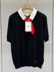 VALENTINO 26S SHORT-SLEEVE  KNIT TOP 437