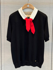 VALENTINO 26S SHORT-SLEEVE  KNIT TOP 437