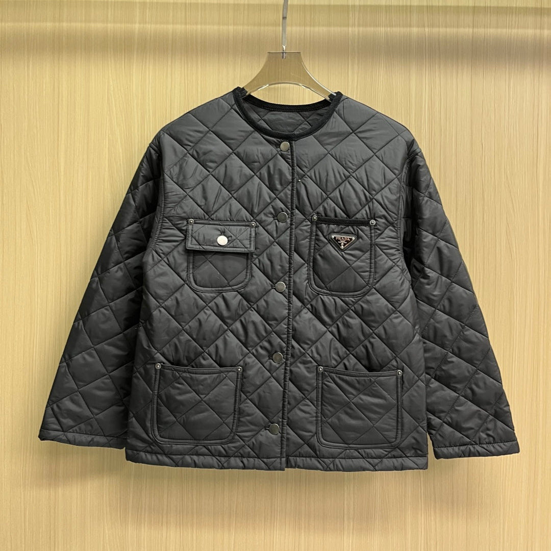 PRADA 26S QUILTED PATCH-POCKET JACKET 1219