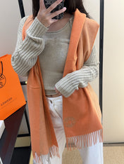 HERMES 25S SCARF 190 IN CASHMERE 986050