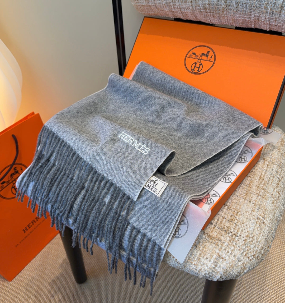 HERMES 25S SCARF 190 IN CASHMERE 987691
