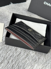 CHANEL 25S CARD HOLDER 11 IN BLACK CAVIAR SILVER HARDWARE