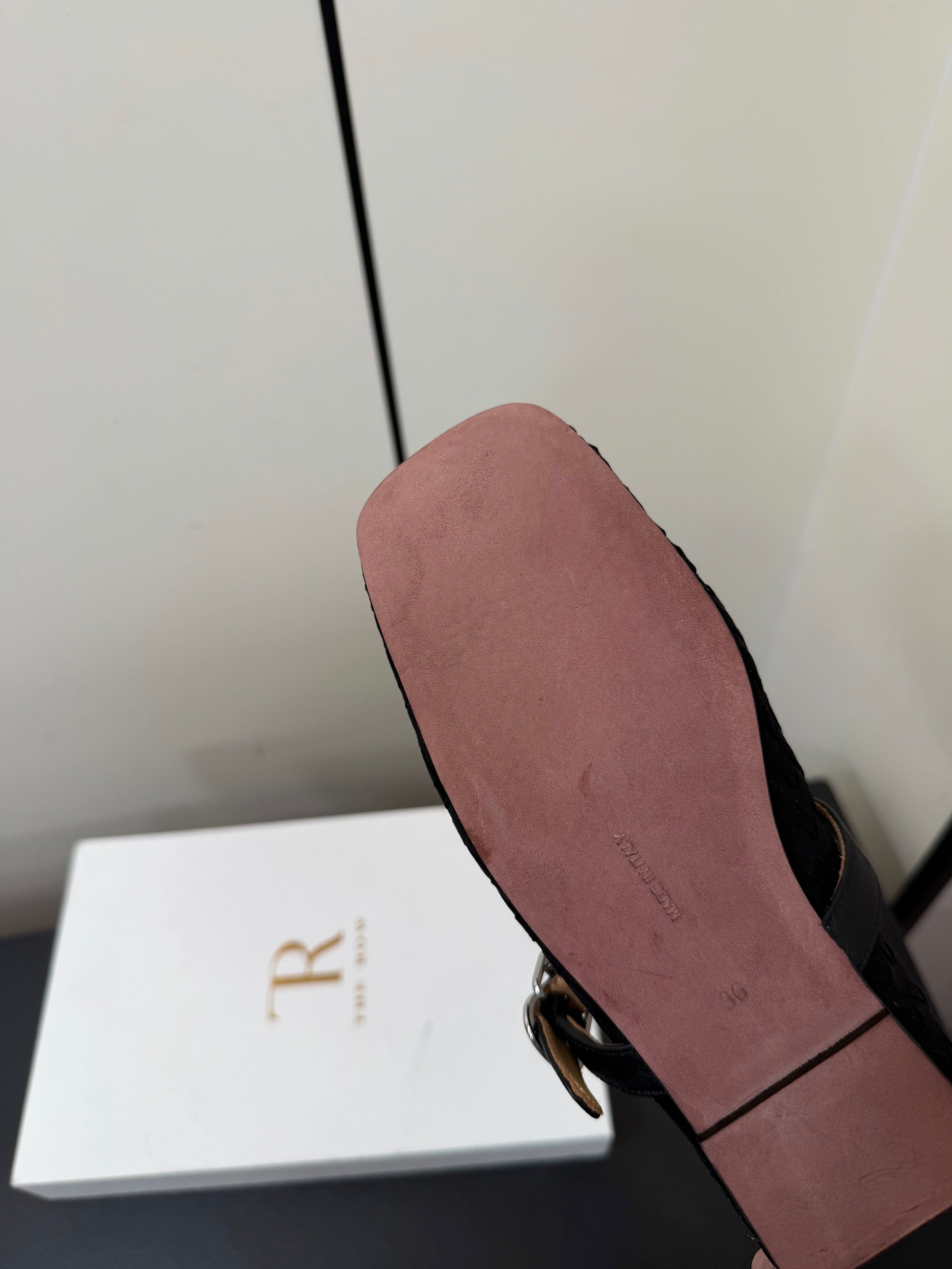 THE ROW 26S MARY JANE BALLET FLATS IN BLACK SUEDE AND CALFSKIN
