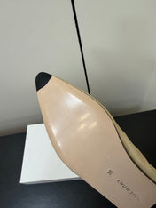 THE ROW 26S POINTED TOE BALLET FLATS IN BUTTER BEIGE LAMBSKIN