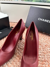 CHANEL 26S HIGH HEELS IN RED SMOOTH LAMBSKIN