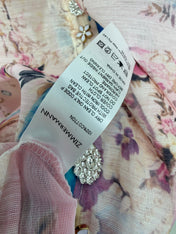 ZIMMERMANN 26S STAND COLLAR PATTERNED DRESS STYLE 106