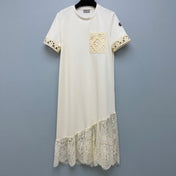 MONCLER 26S LACE-TRIM T-SHIRT DRESS 704