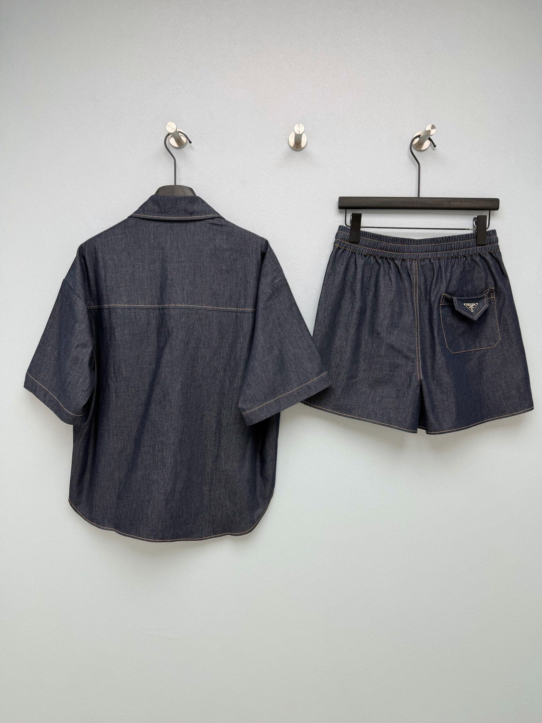 PRADA 26S SHORT-SLEEVE SHIRT AND SHORTS SET 1217