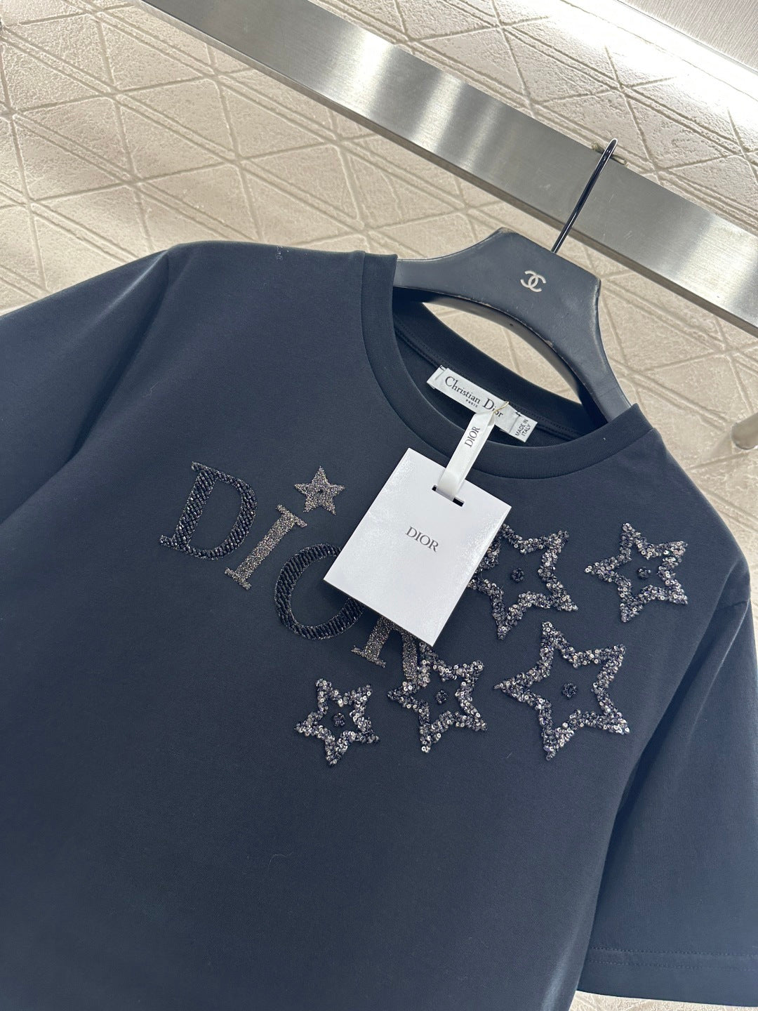 DIOR 25S ROUND-NECK SEQUIN T-SHIRT 730