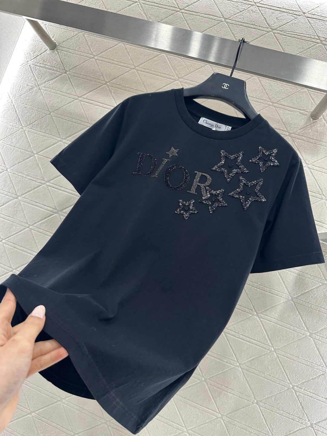 DIOR 25S ROUND-NECK SEQUIN T-SHIRT 730