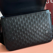 GUCCI 26S CROSSBODY BAG 33 IN BLACK EMBOSSED CALFSKIN