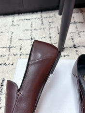 CELINE 26S AURA TRIOMPHE LOAFERS IN BURGUNDY BROWN LAMBSKIN