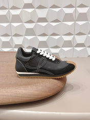 LOEWE 26S FLOW RUNNER SNEAKER IN BLACK CALFSKIN AND SUEDE STYLE 6