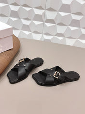 CHLOÉ 26S SANDALS IN BLACK CALFSKIN