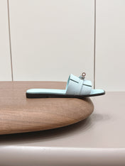 HM 26S GIULIA SANDAL IN ICE BLUE EPSOM CALFSKIN SILVER HARDWARE