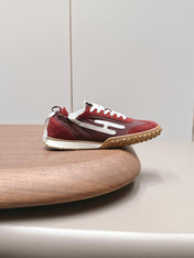 HM 26S BOUNCING SNEAKERS IN BROWN NYLON AND RED SUEDE