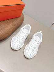 HM 26S TRAIL SNEAKERS IN WHITE PERFORATED CALFSKIN